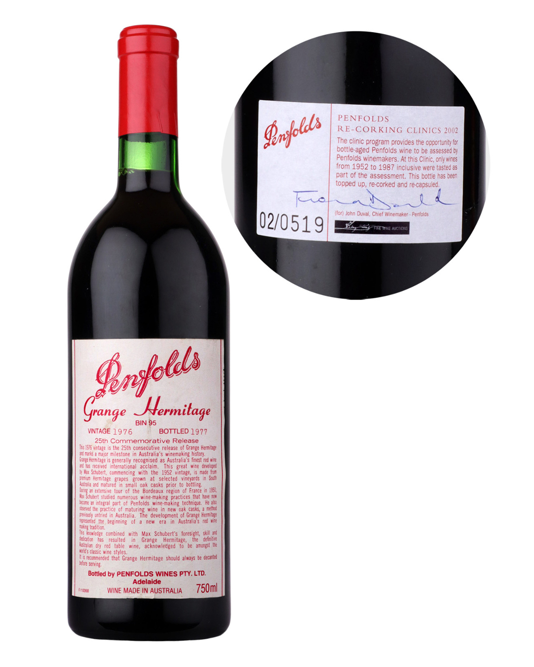 1976 Penfolds Bin 95 Grange Shiraz 750ml RWC 2022 minor cellar scuffed labels