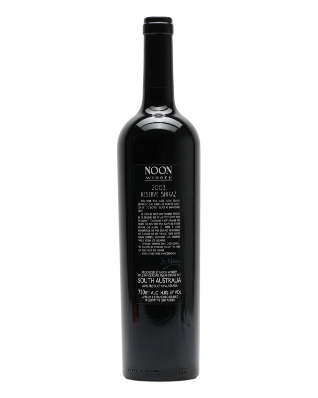 2003 Noon Winery Reserve Shiraz 750ml