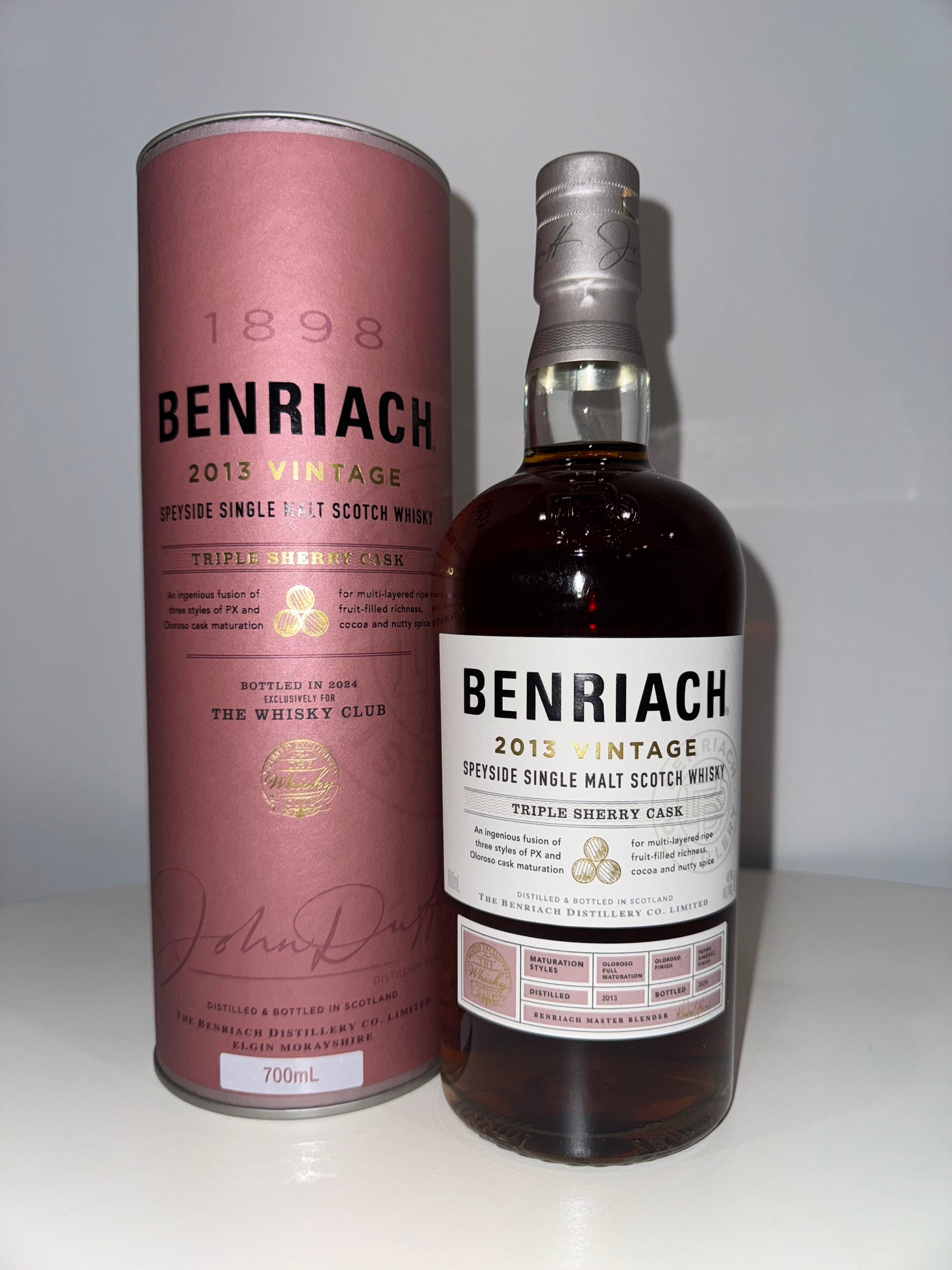 2013 The BenRiach Triple Sherry Cask Speyside Single Malt Scotch Whisky 700ml