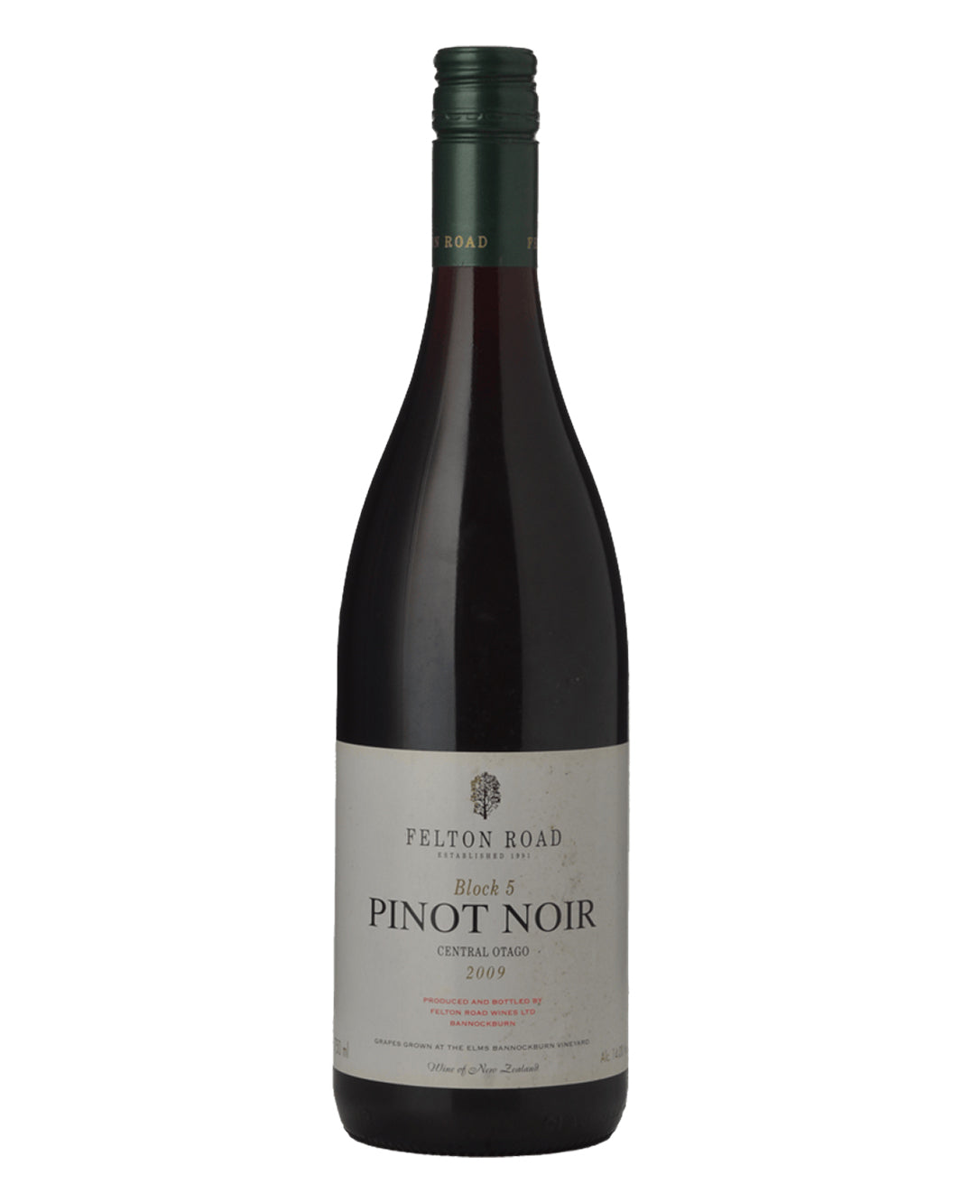 817 2009 Felton Road Block 5 Pinot Noir 750ml Minor Label Stain/s