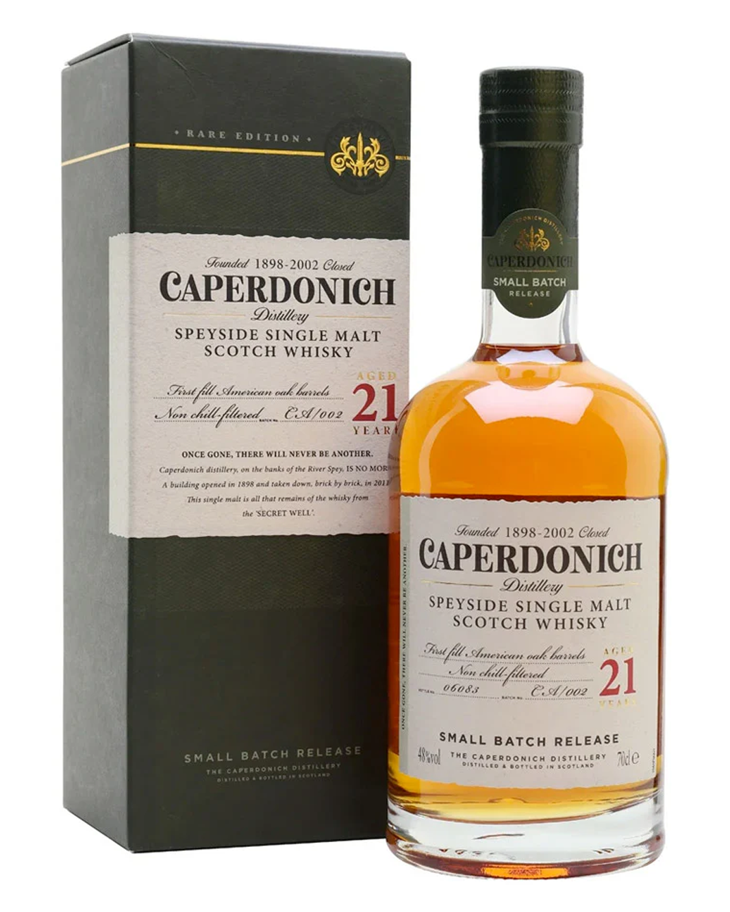 Secret Speyside Caperdonich 21 Year Old Peated Small Batch Release Single Malt Scotch Whisky 700ml