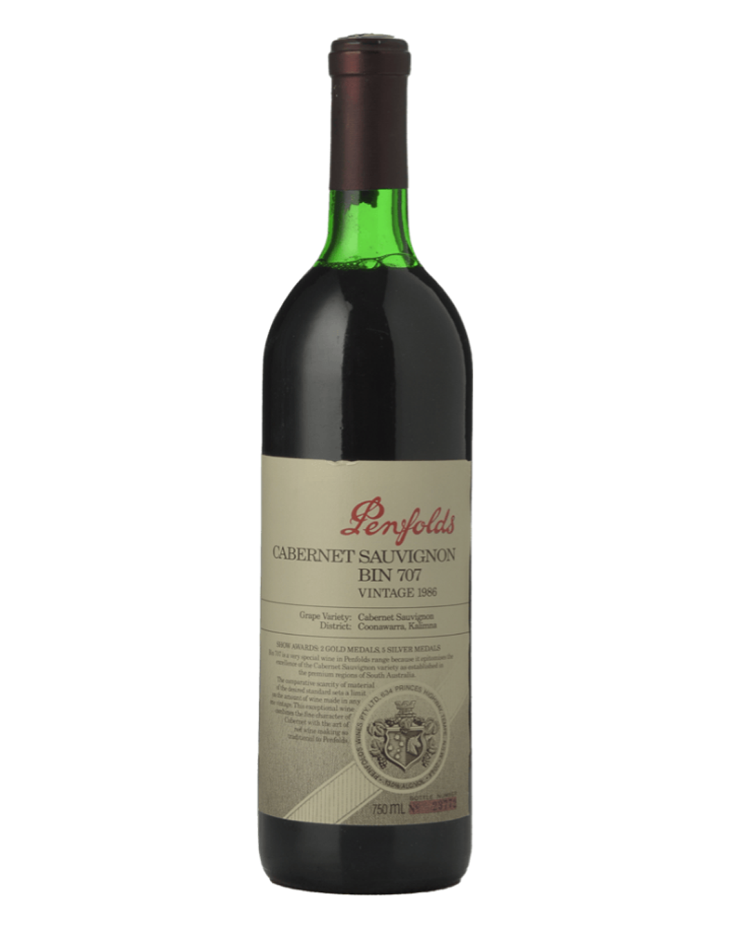 1986 Penfolds Bin 707 Cabernet Sauvignon 750ml
