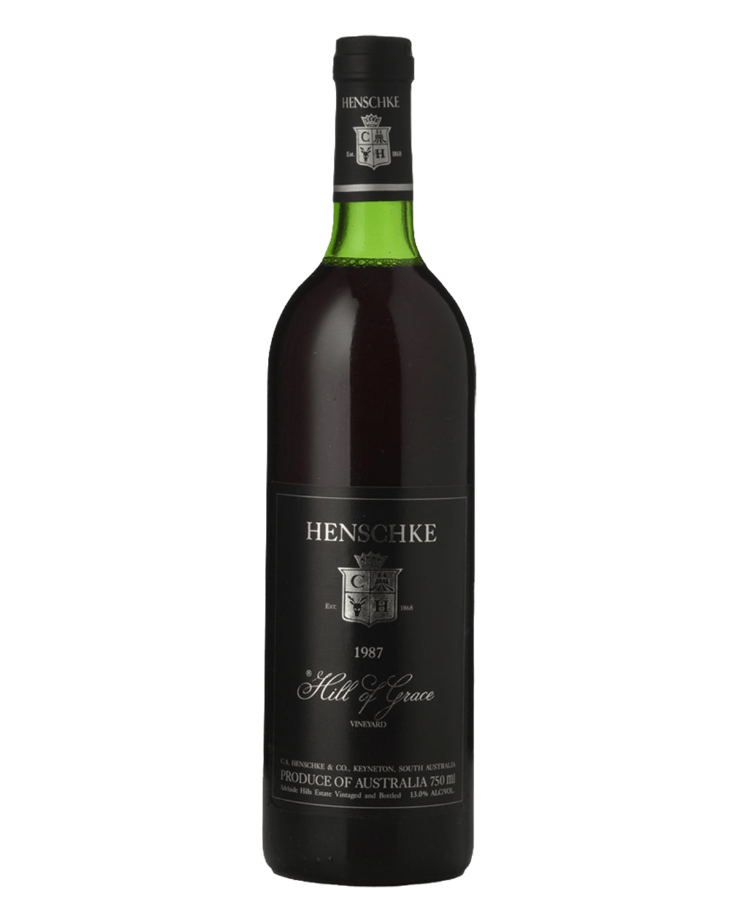 1987 Henschke Hill of Grace Shiraz 750ml Just Below Base of Neck