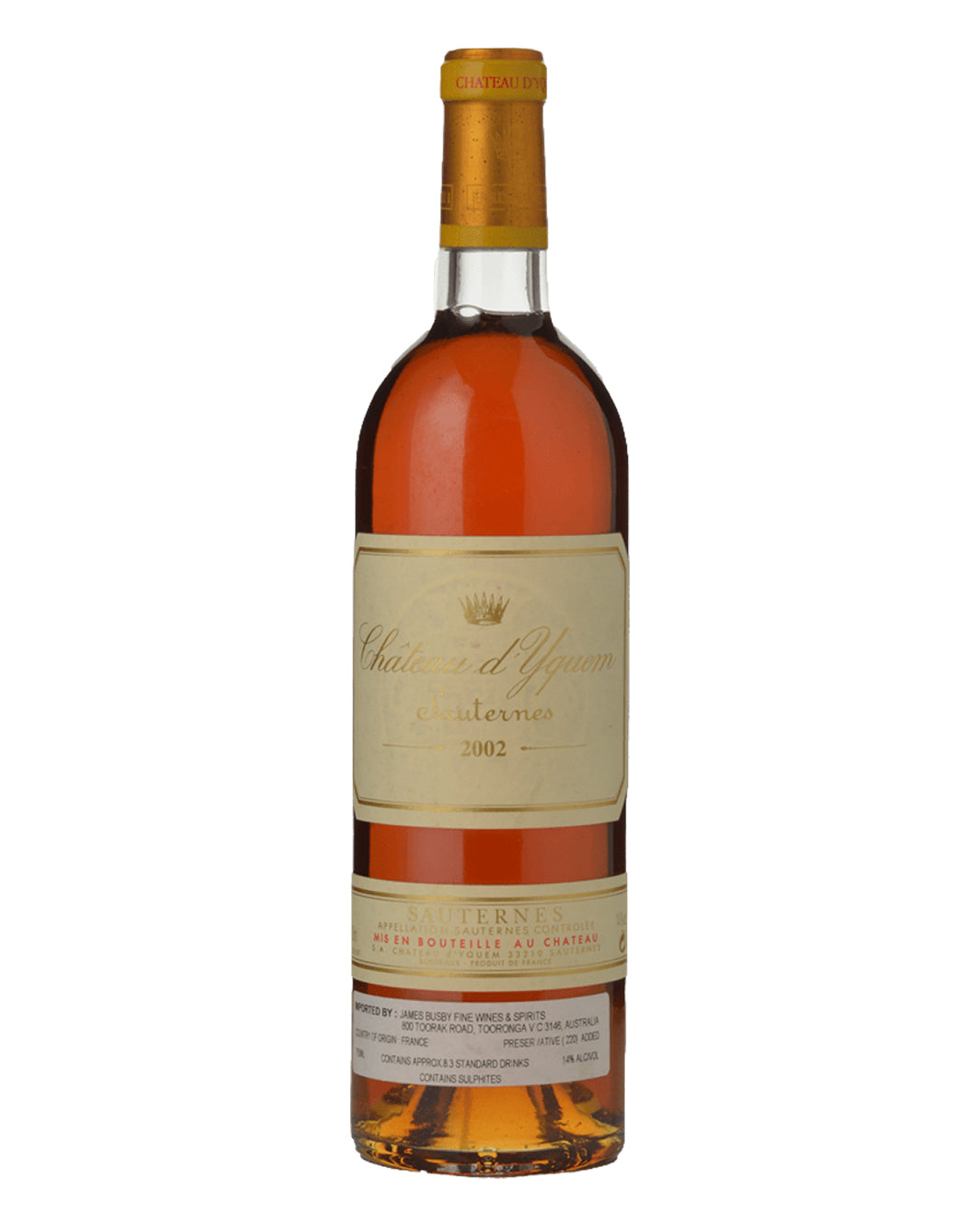 2002 Chateau d'Yquem 750ml Base of Neck