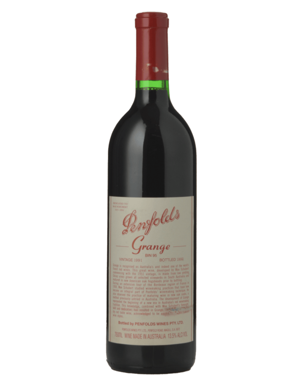 1991 Penfolds Bin 95 Grange Shiraz 750ml (Stain front label)