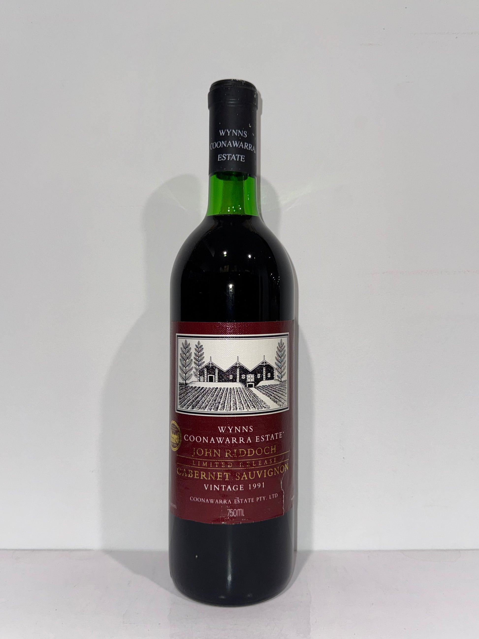 1991 Wynns Coonawarra Estate John Riddoch Cabernet Sauvignon 750ml (Minor Label Damage)