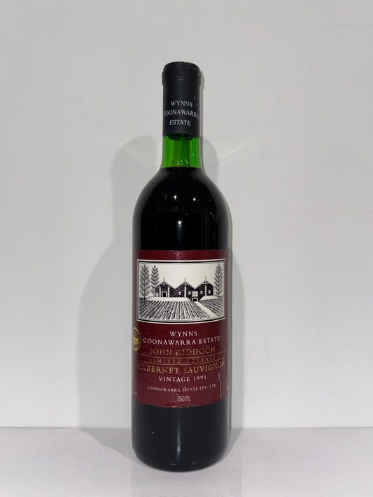 1991 Wynns Coonawarra Estate John Riddoch Cabernet Sauvignon 750ml (Minor Label Damage)