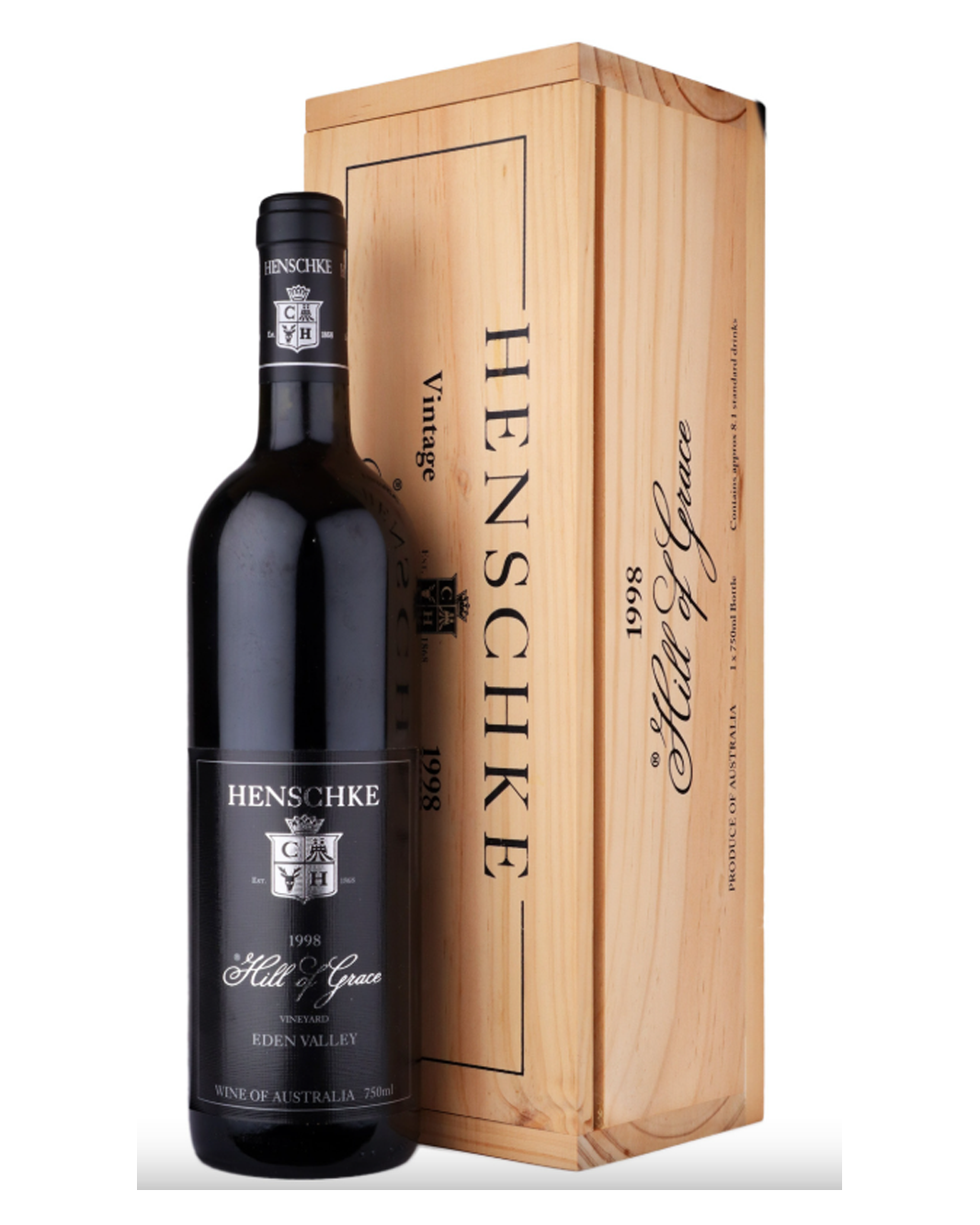 1998 Henschke Hill of Grace Shiraz 750ml Original Wood Box