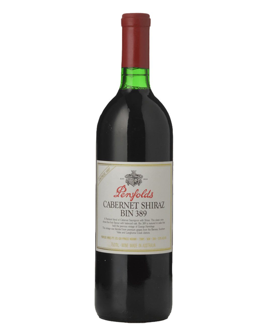 1987 Penfolds Bin 389 Cabernet Shiraz 750ml Base of Neck; Minor Label Stains