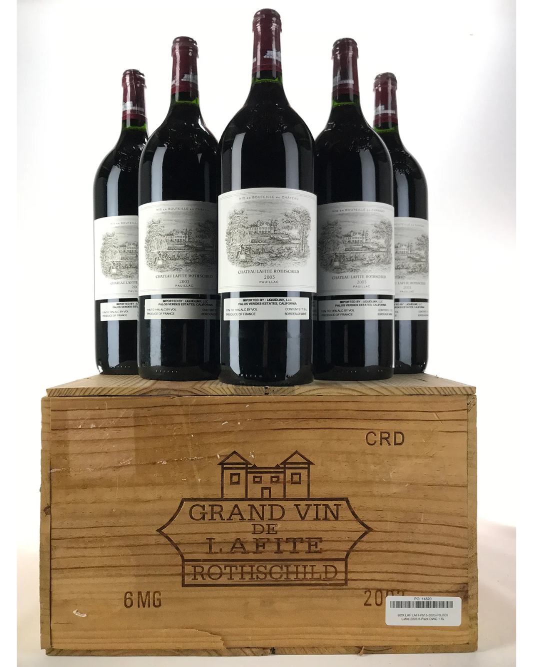 2002 Chateau Lafite Rothschild 1.5L Magnum*6pk Original Wooden Case