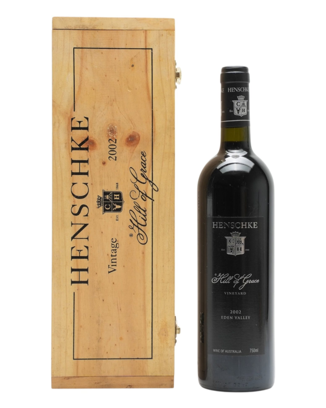 2002 Henschke Hill of Grace Shiraz 750ml Original Wooden Box