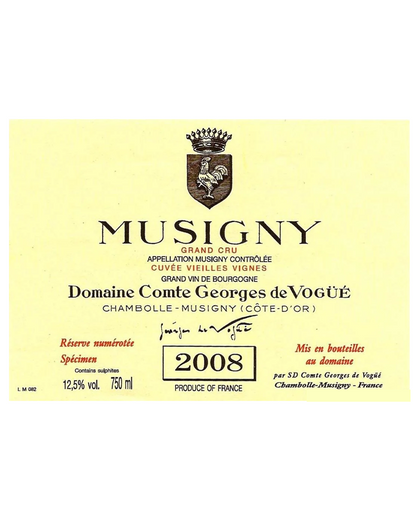 2008 Domaine Comte Georges de Vogue Musigny Grand Cru 'Cuvee Vieilles Vignes' 750ml