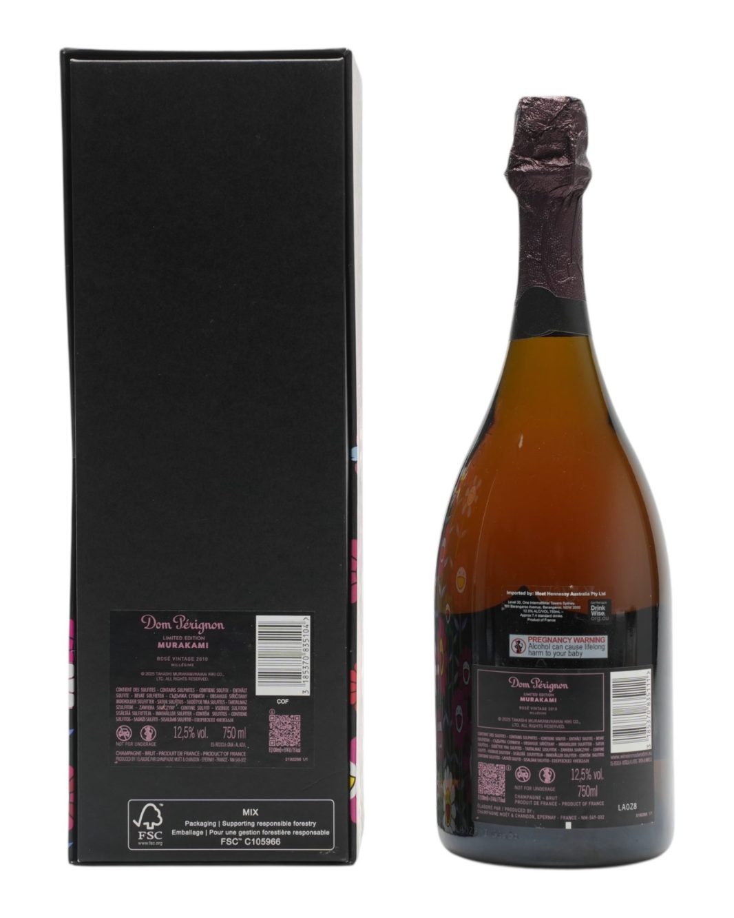 2010 Dom Perignon Takashi Murakami Edition Rose 750ml back