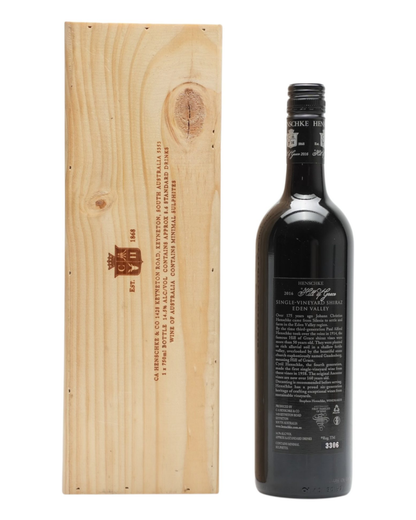 2016 Henschke Hill of Grace Shiraz 750ml Original Wooden Box (Back)