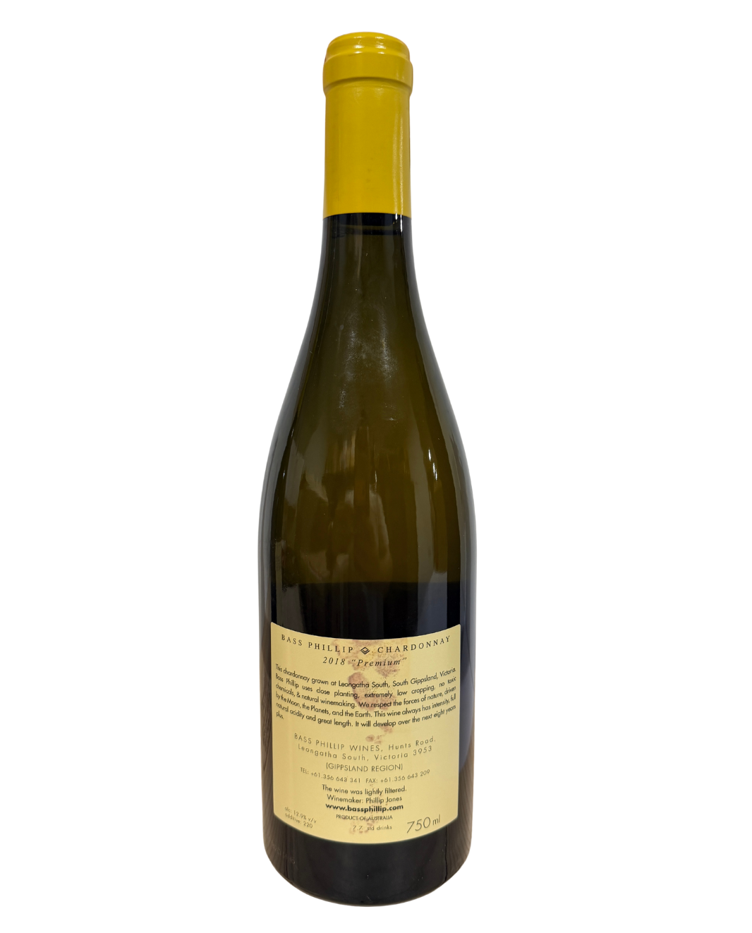 2018 Bass Phillip Premium Chardonnay 750ml(stain Label damage)