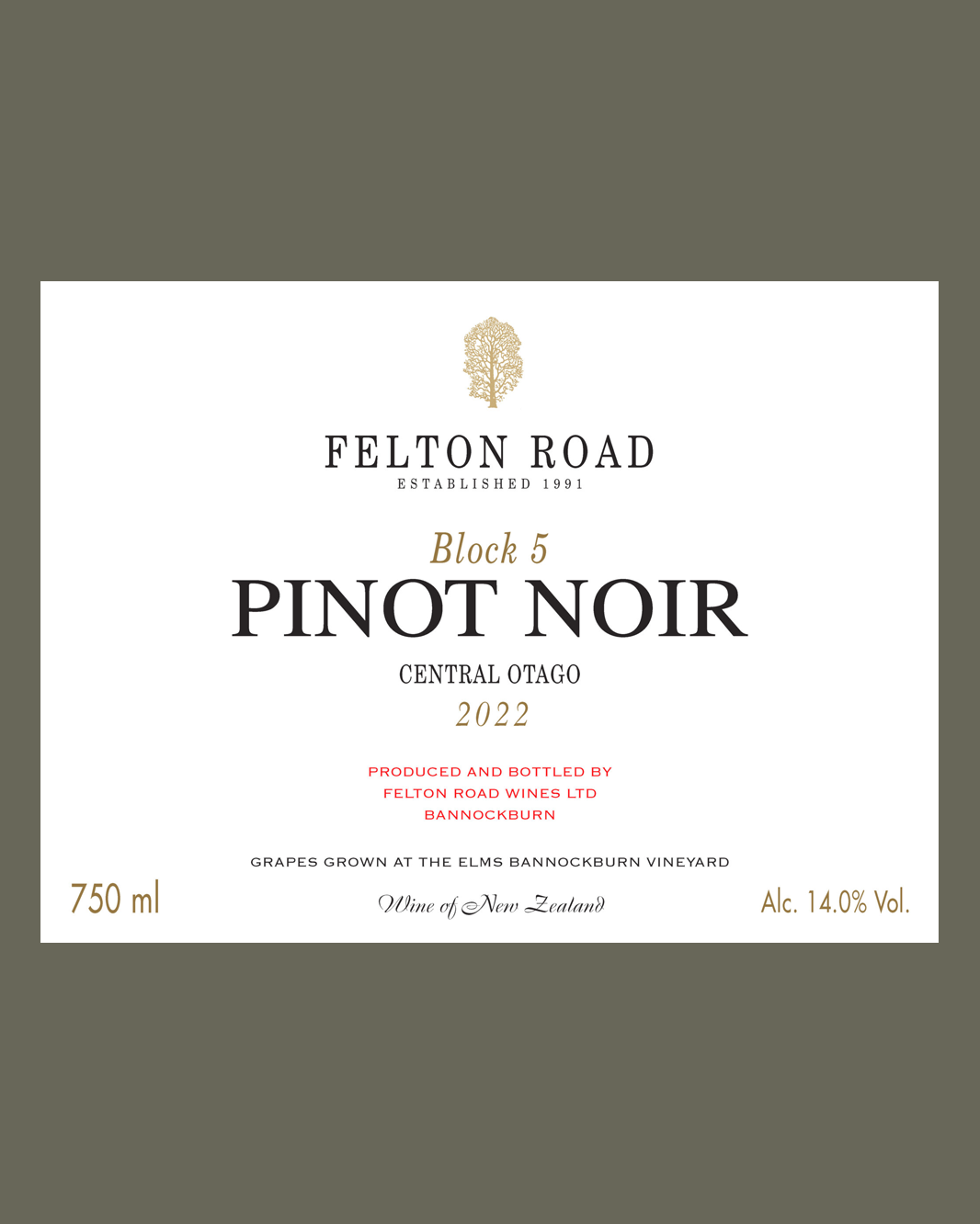 2022 Felton Road Block 5 Pinot Noir 3L Jeroboams Wooden Box