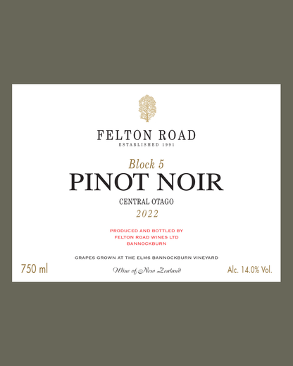 2022 Felton Road Block 5 Pinot Noir 3L Jeroboams Wooden Box