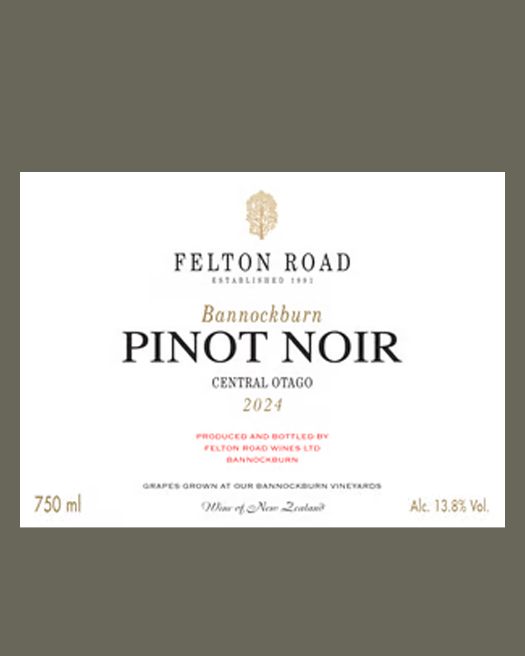 2024 Felton Road Bannockburn Pinot Noir 750ml
