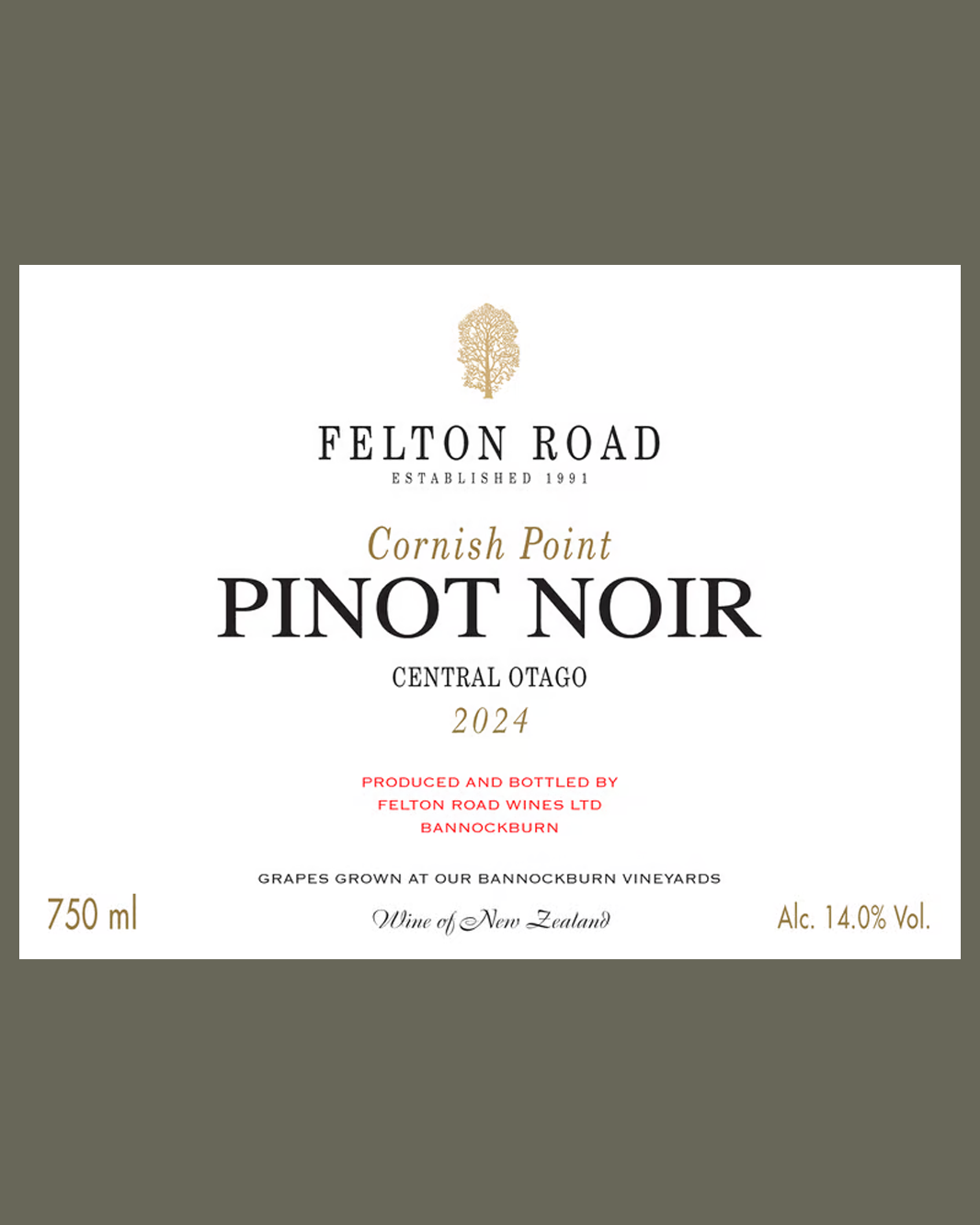 2024 Felton Road Cornish Point Pinot Noir 750ml