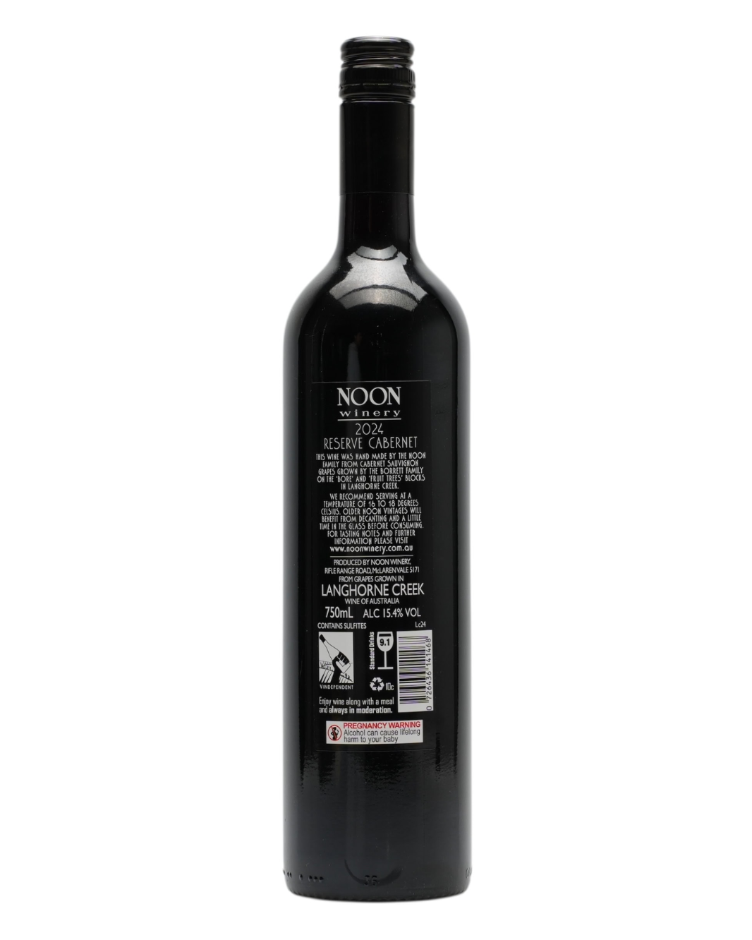 2024 Noon Winery Reserve Cabernet Sauvignon 750ml back label