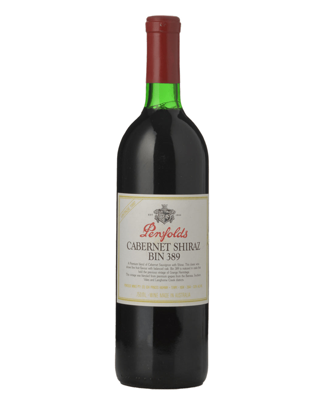 1987 Penfolds Bin 389 Cabernet Shiraz 750ml Base of Neck; Minor Label Stain/s