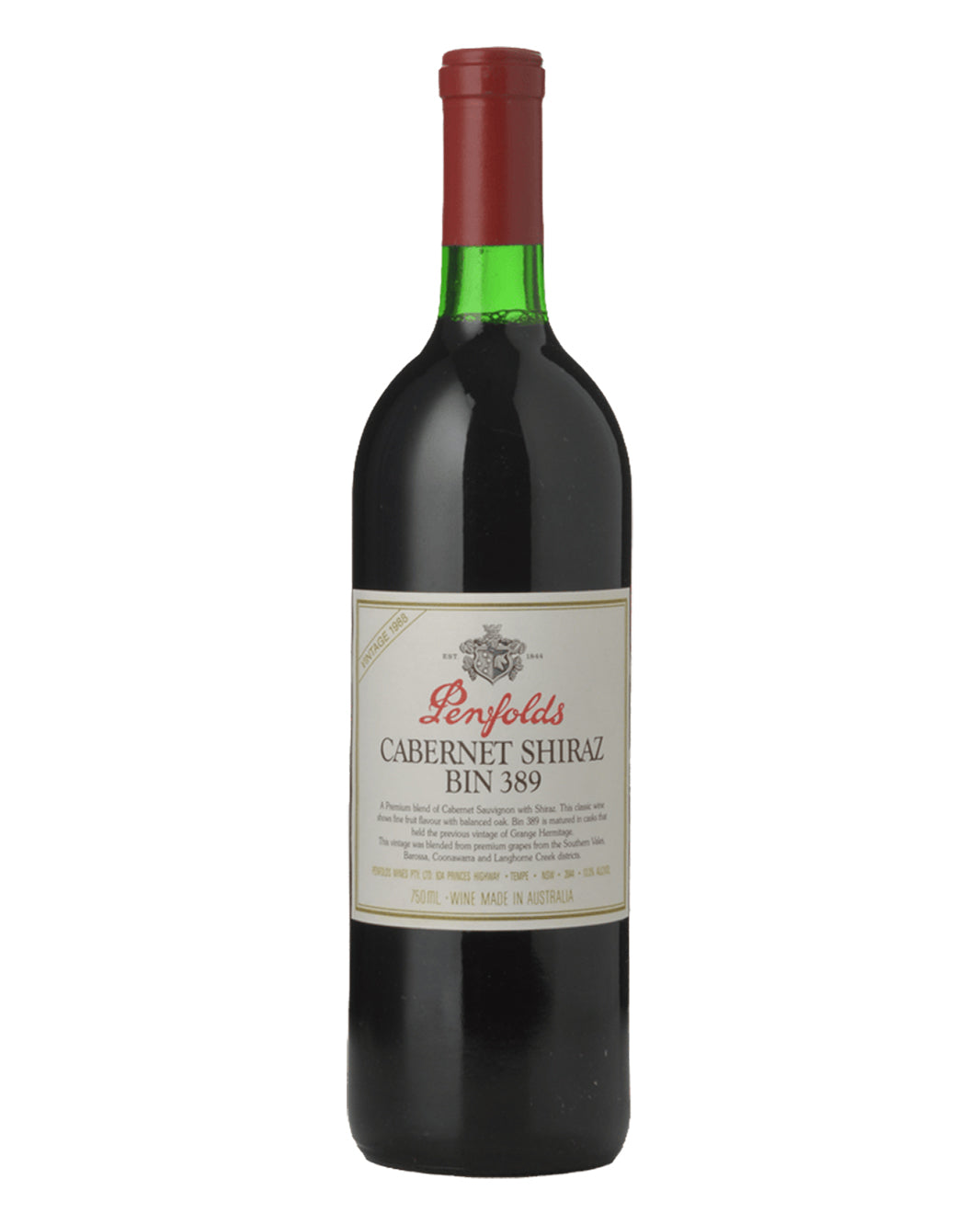 1988 Penfolds Bin 389 Cabernet Shiraz 750ml Base of Neck