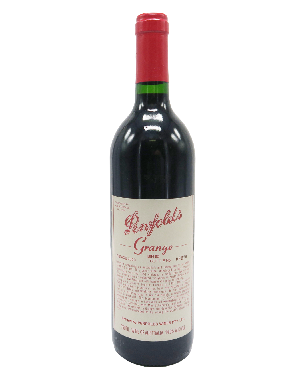 2000 Penfolds Bin 95 Grange Shiraz 750ml (Export Label) minor label damage