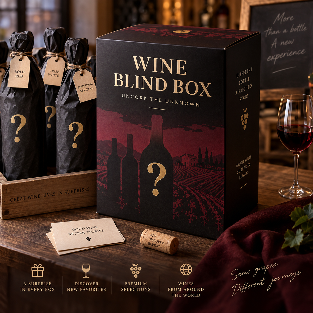 The Cellar Discovery Box – 6 Mystery Fine Wines 750mL*6