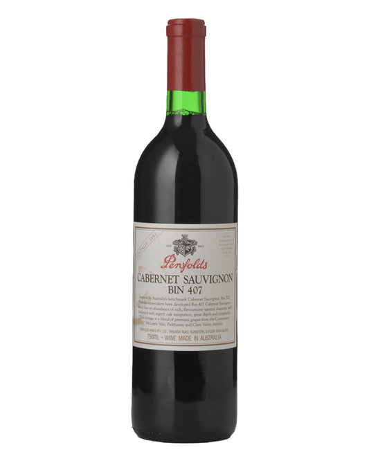 1991 Penfolds Bin 407 Cabernet Sauvignon 750ml Minor Label Stains
