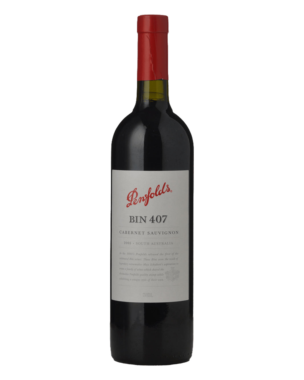2005 Penfolds Bin 407 Cabernet Sauvignon 750ml Base of Neck


