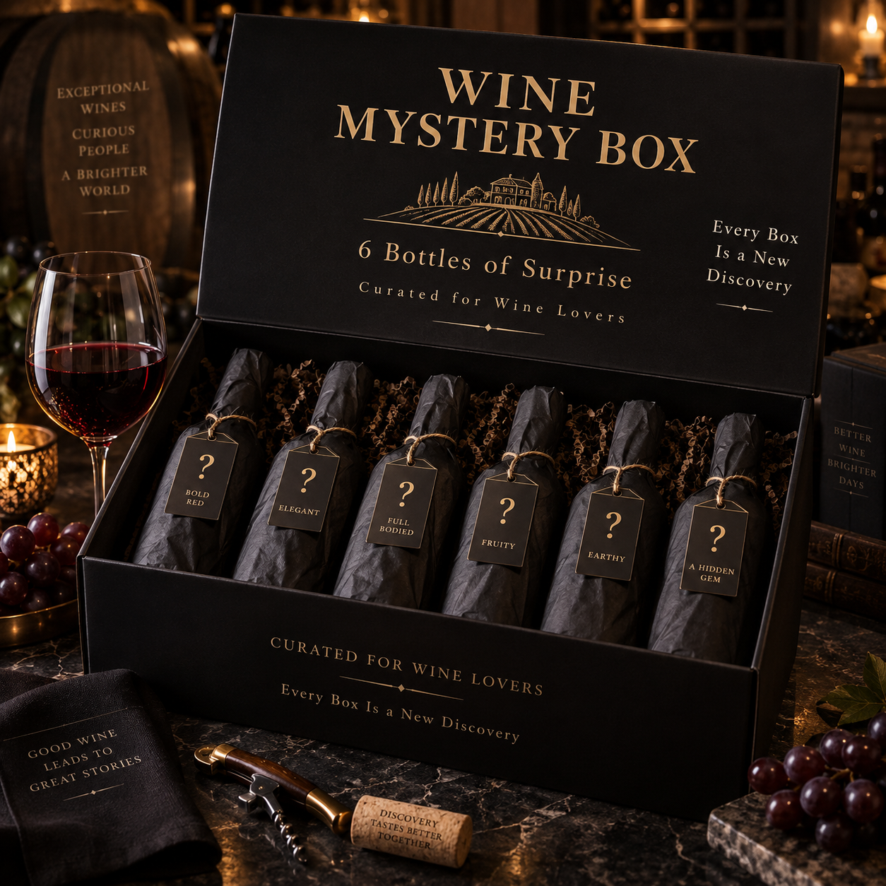 The Cellar Discovery Box – 6 Mystery Fine Wines 750mL*6