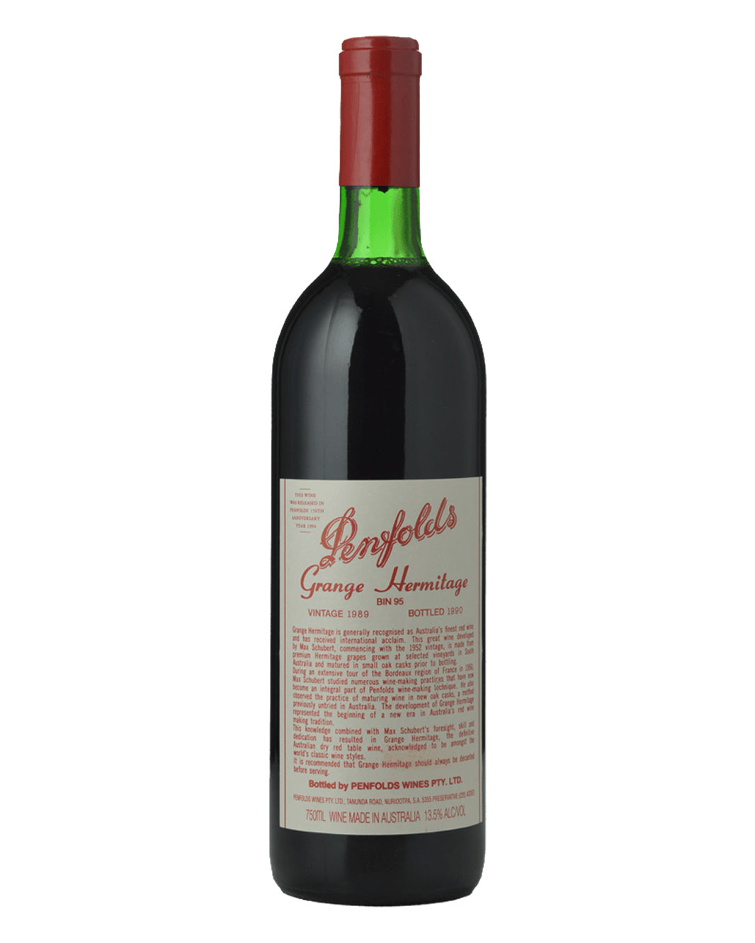 1989 Penfolds Bin 95 Grange Shiraz 750ml Just Below Base of Neck