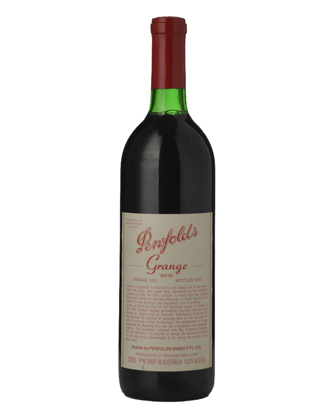 1991 Penfolds Bin 95 Grange Shiraz 750ml Minor Label Damage, Minor Label Stain/s, Just Below Base of Neck