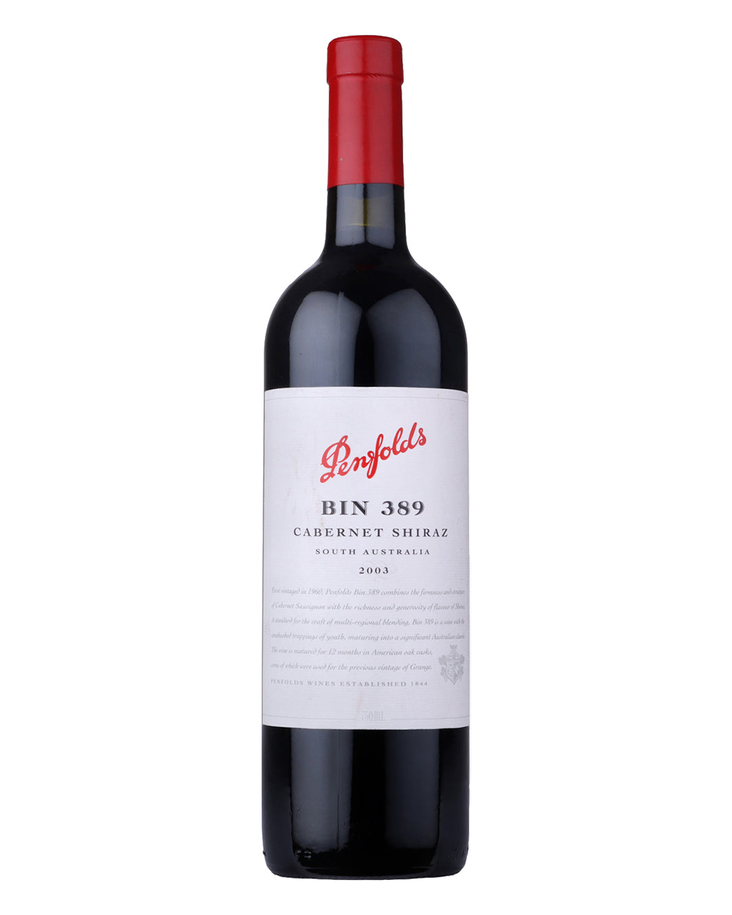 2003 Penfolds Bin 389 Cabernet Shiraz 750ml Minor cellar scuffed label