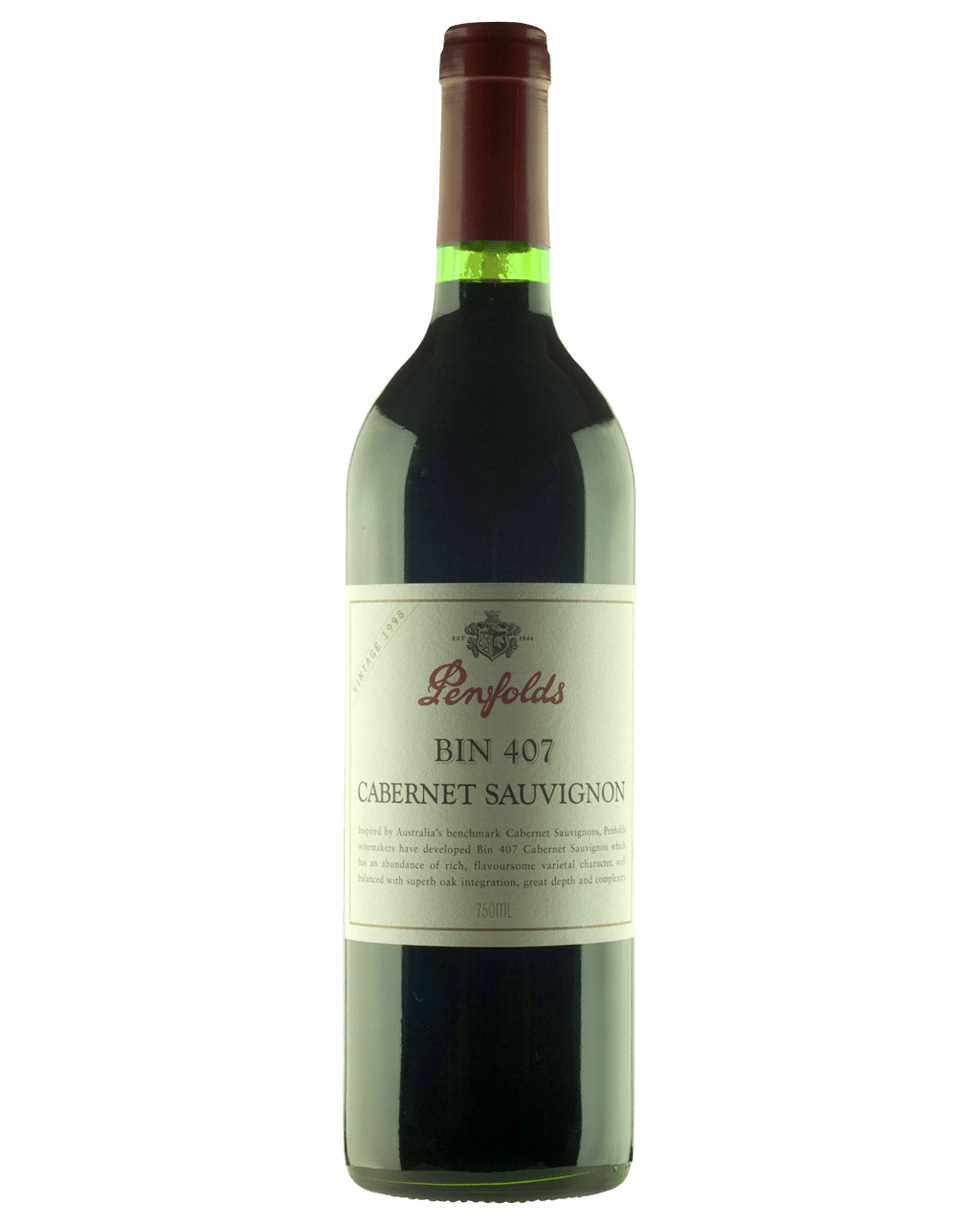 1998 Penfolds Bin 407 Cabernet Sauvignon 750ml