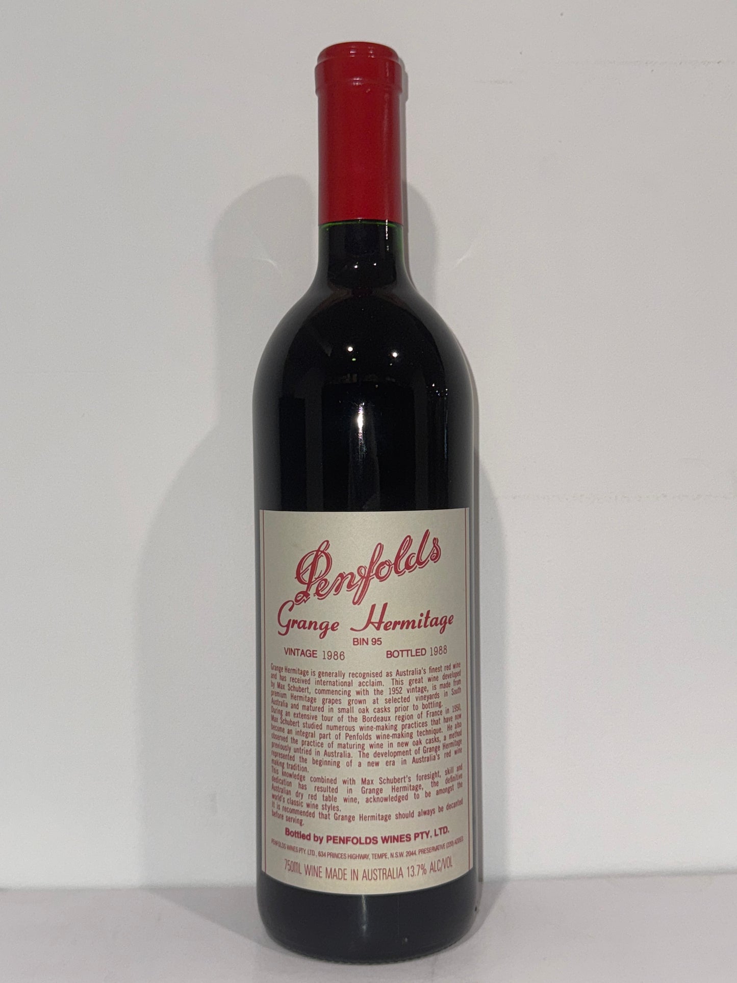 1986 Penfolds Bin 95 Grange Shiraz 750ml (Clinic 2025)