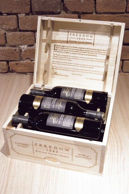 2022 Langmeil Winery The Freedom 1843 Shiraz 750ml*3 (3-Pack Wooden Case)