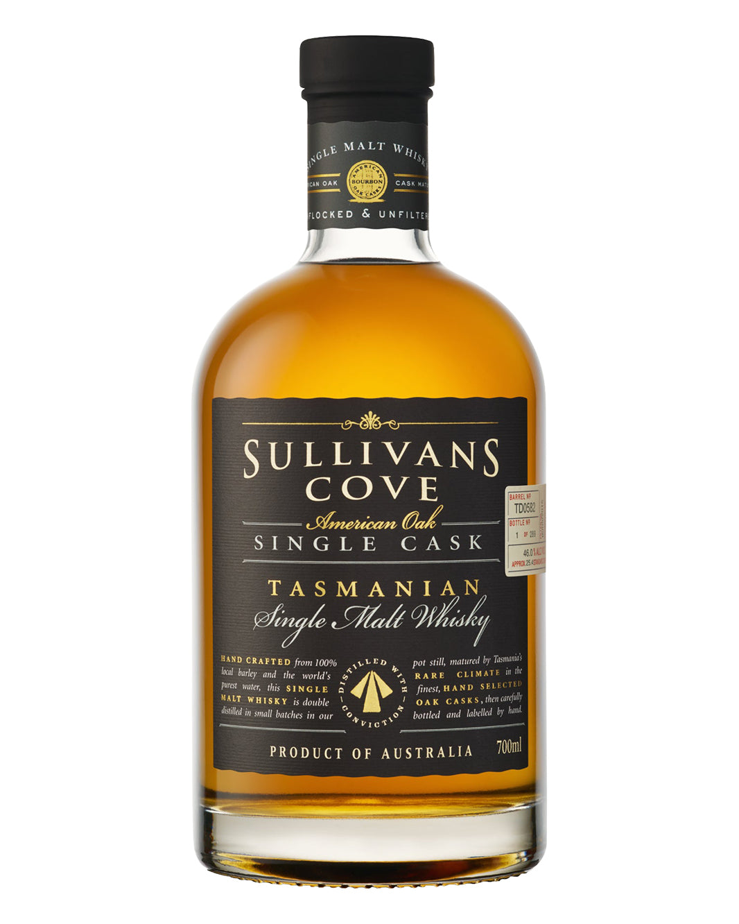 Sullivans Cove American Oak Ex-Bourbon Single Cask Single Malt Whisky TD0582 700ml