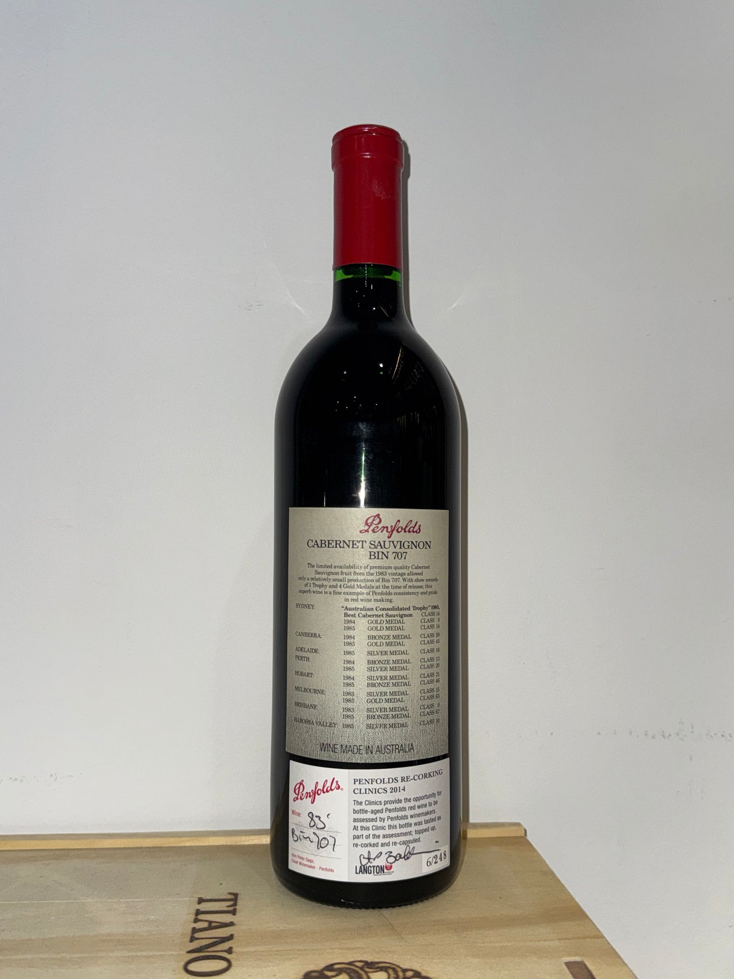 1983 Penfolds Bin 707 Cabernet Sauvignon 750ml (Clinic 2014)