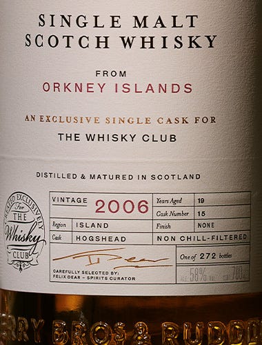Berry Bros. & Rudd Orkney 19 Year Old Refill Sherry Single Cask Scotch Whisky 700ml