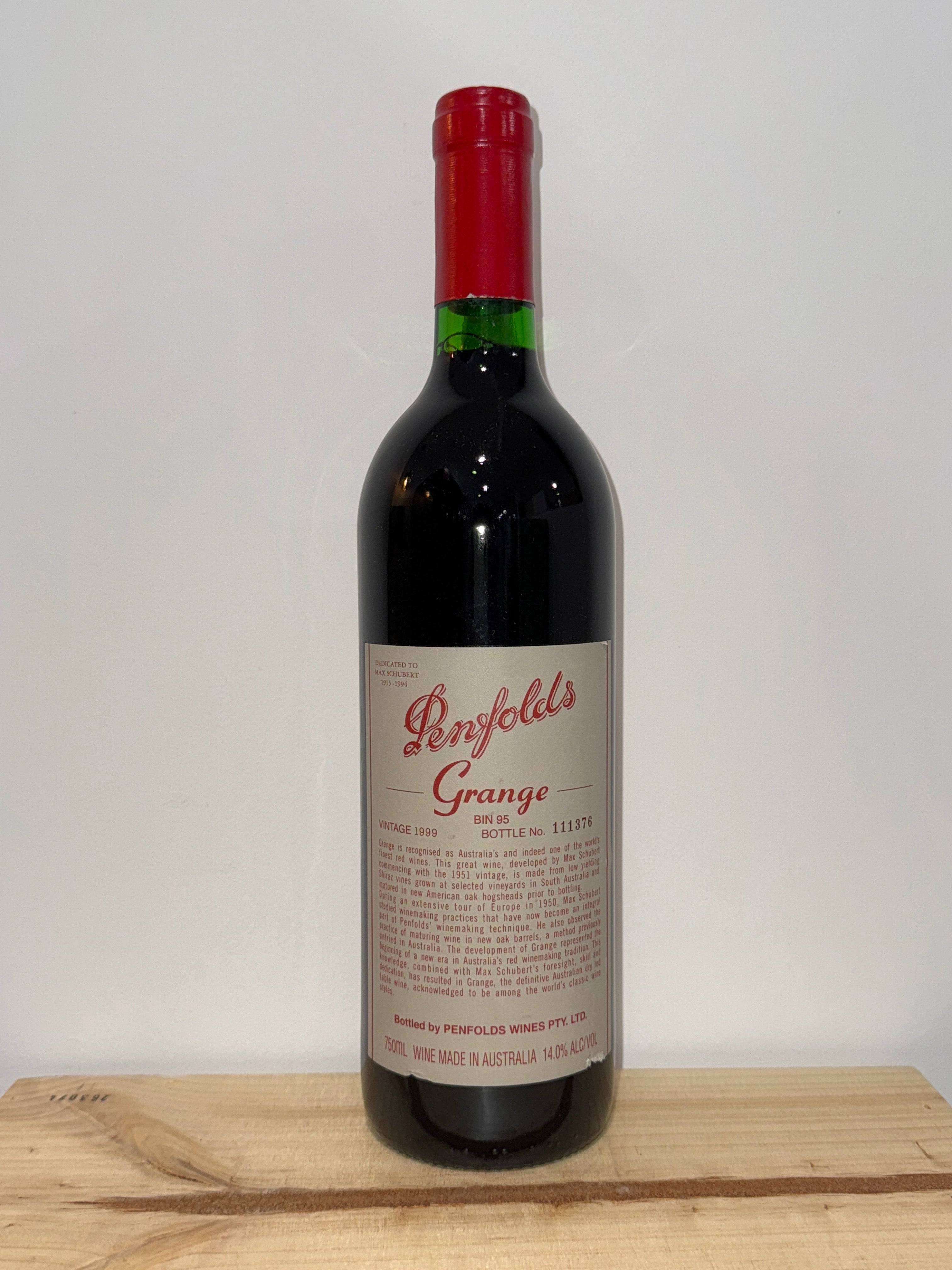 ペンフォールズ グランジ bin95 サウス オーストラリア 1999 1999 Penfolds Bin 95 Grange Shiraz 750ml – JC FINE WINES