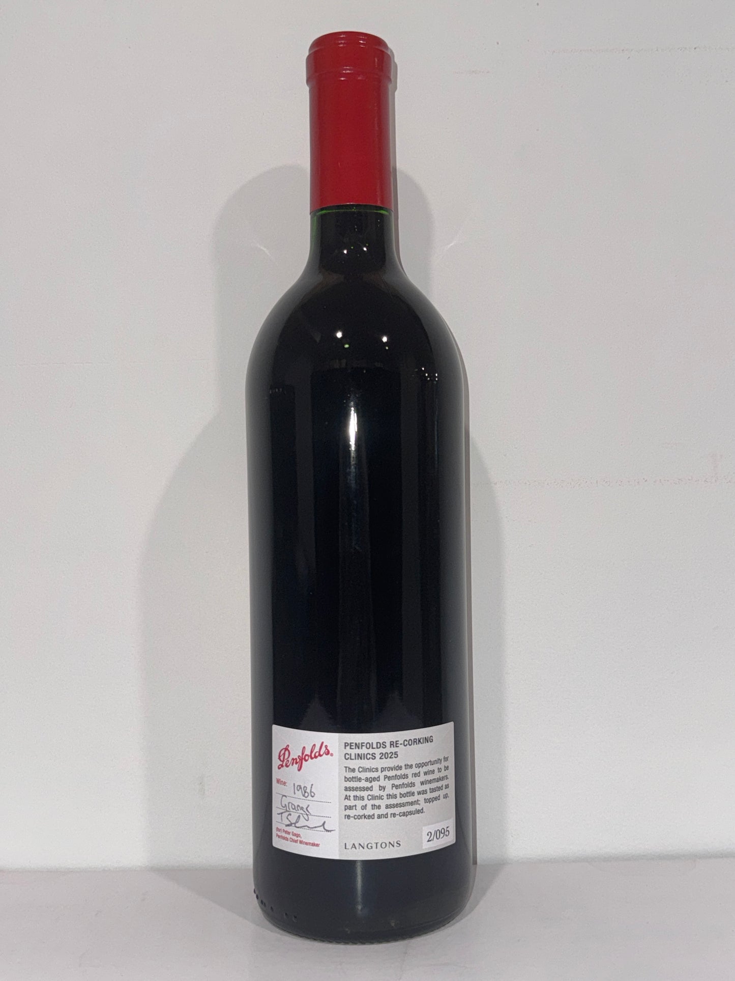 1986 Penfolds Bin 95 Grange Shiraz 750ml (Clinic 2025)