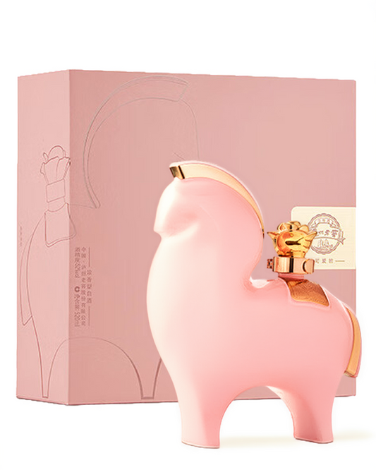 Luzhou Laojiao Cute Pony Baijiu 52% 520ml - Cherry Blossom Pink