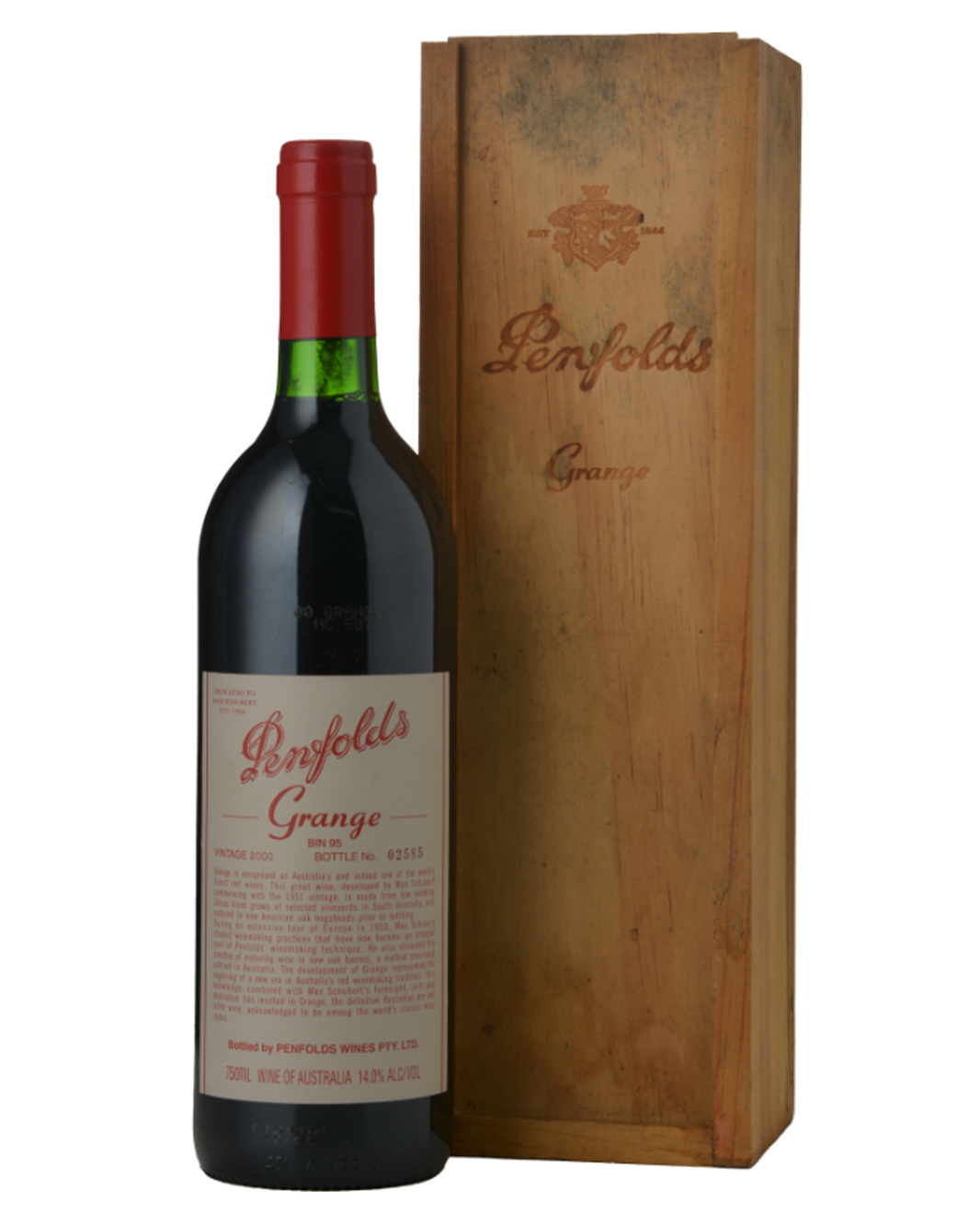 2000 Penfolds Bin 95 Grange Shiraz 750ml With Original Wooden Box