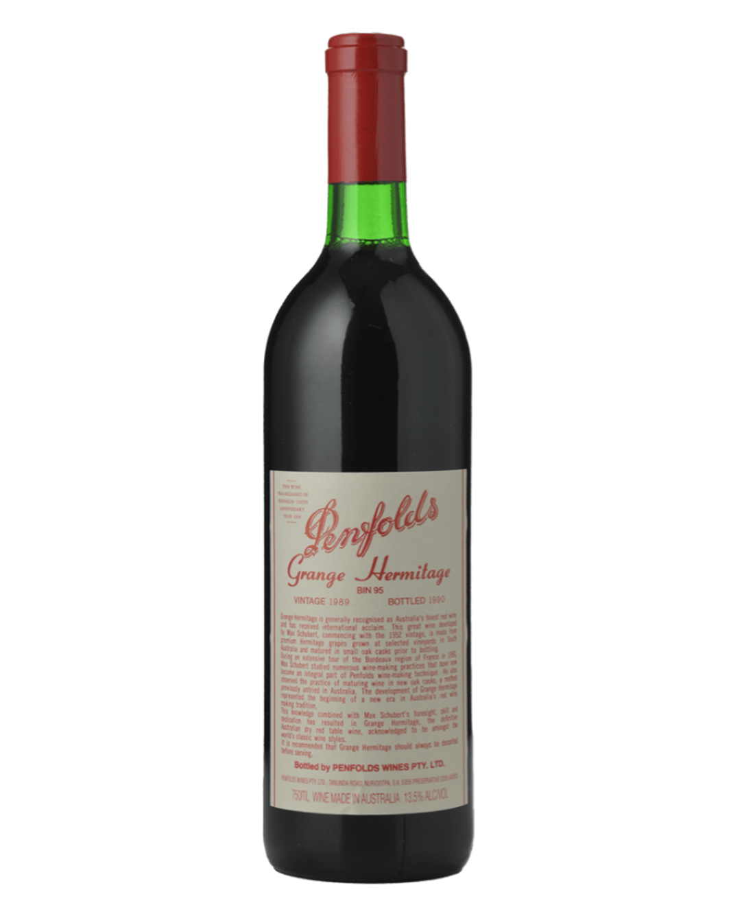Penfolds シラーズ 750ml(グランジ　ハ−ミテイジ 1989年) 1989 Penfolds Grange Shiraz - Iconic Australian Red Wine –