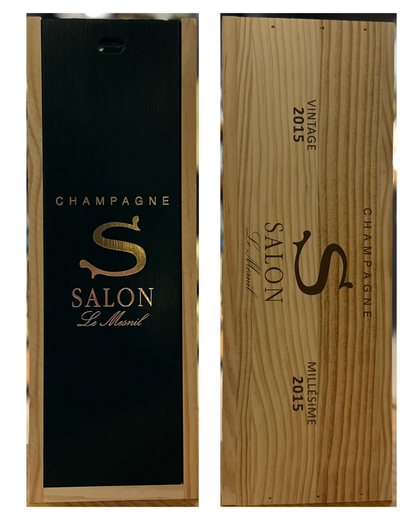 Salon champagne box with black and wooden design