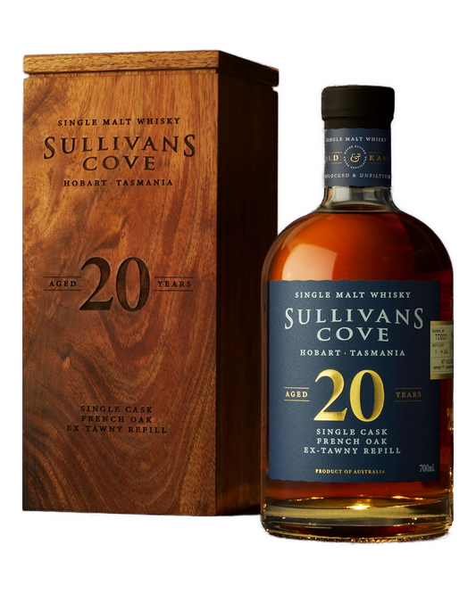 Sullivans Cove Old & Rare 20 Year Old French Oak Single Cask TD0021 Single Malt Whisky 700ml with Wooden Gift Box