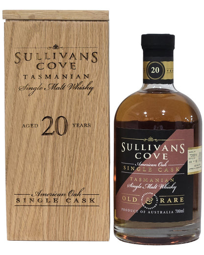 Sullivans Cove Old & Rare 20 Year Old American Oak Single Cask TD0014 Single Malt Whisky 700ml Original Timber Gift Box