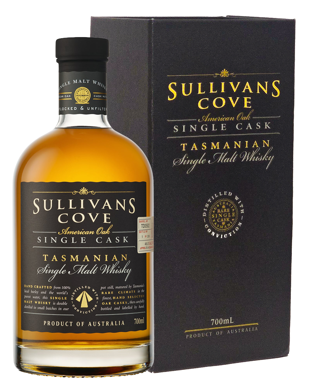 Sullivans Cove American Oak Ex-Bourbon Single Cask Single Malt Whisky TD0582 700ml