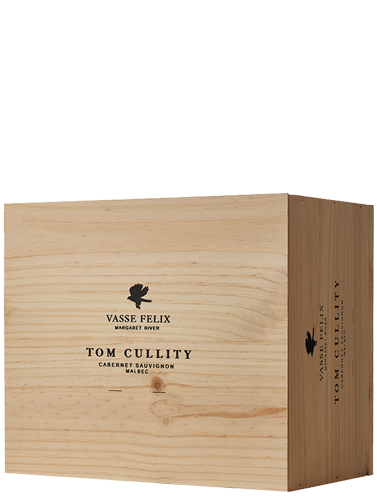 Wooden wine box with Vasse Felix and Tom Cullity 